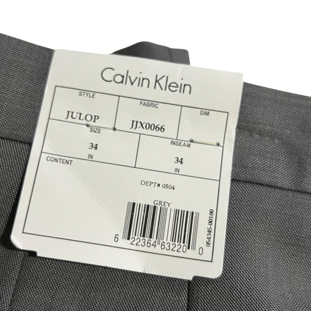 Calvin Klein‎ Charcoal Grey Julop Trousers Pants Men's Size 34 x 34 Career NWT